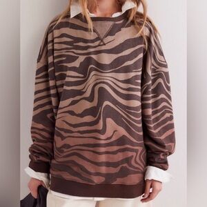 Free People Classic Printed Oversized Crewneck